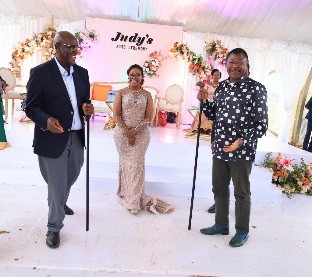 Speaker Moses Wetang'ula with judge Aggrey Muchelule and Judy Kerich during their traditional wedding on Friday November 29, 2024. PHOTO/@HonWetangula/X