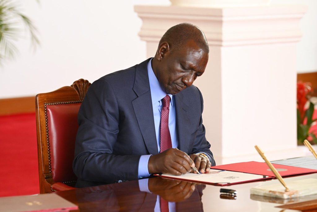 President William Ruto at State House Nairobi on December 6, 2024, when he assented to the County Allocation of Revenue Bill, 2024. PHOTO/@StateHouseKenya/X