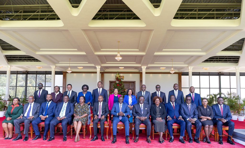 President William Ruto and Cabinet Secretaries pose for a group photo on Tuesday December 17, 2024. PHOTO/@StateHouseKenya/X