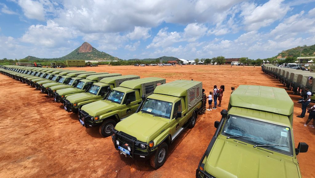 KWS display some of the newly-acquired vehicles to be used in conservation. PHOTO/@WilliamsRuto/X