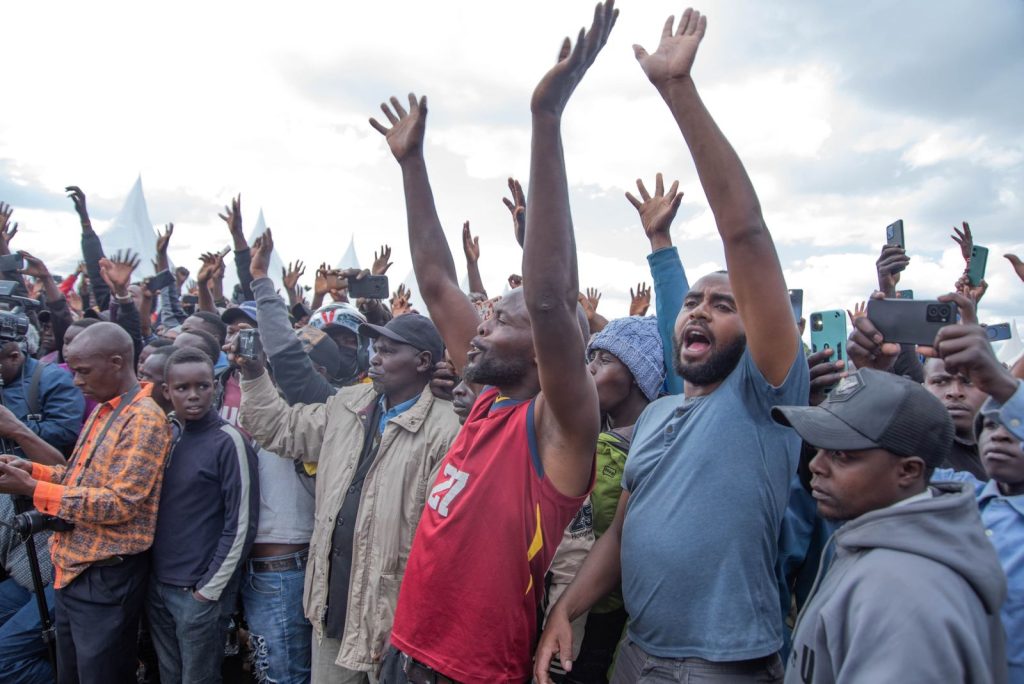 Members of the public during a thanksgiving service attended by Rigathi Gachagua in Nyandarua on Saturday, December 28, 2024.