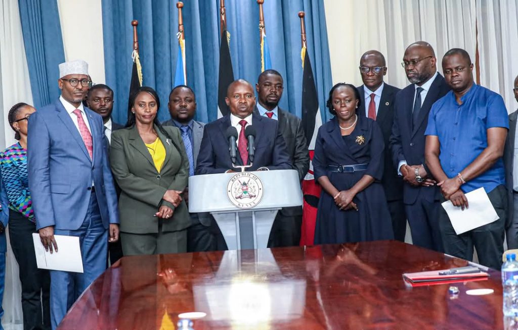 Deputy President Kithure Kindiki speaks during the signing of the agreement to avert the doctors'strike. PHOTO/@KindikiKithure/X