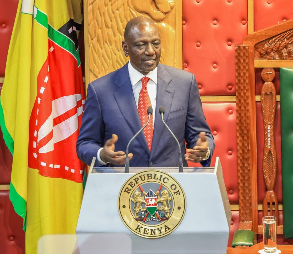 President William Ruto speaking during a State of the Nation address on Thursday, November 21, 2024. PHOTO/@NAssemblyKE/X