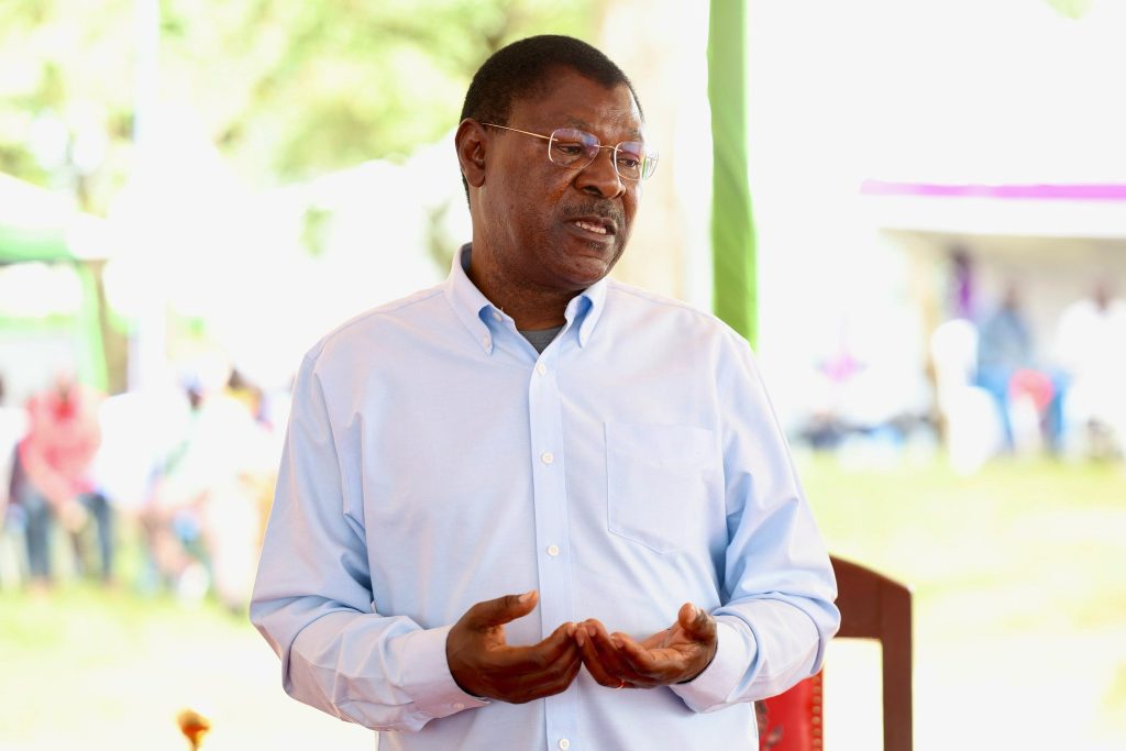 National Assembly Speaker Moses Wetang'ula addressing guests at his rural home in Bungoma county on December 31, 2024. PHOTO/@HonWetangula/X