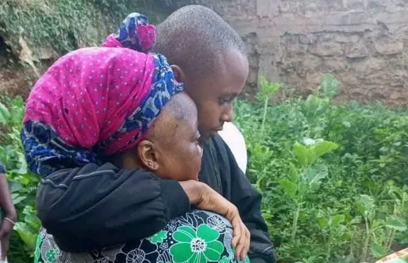 Billy Mwangi embraced by family members following his safe return on January 6, 2024. PHOTO/@Honeyfarsafi/X