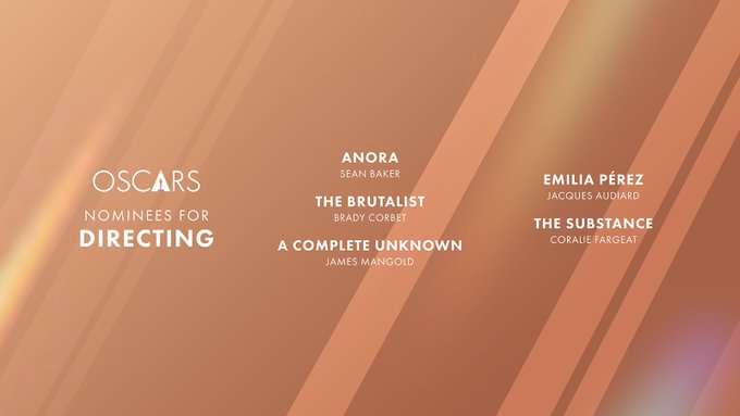 Oscars nominees for best director. PHOTO/TheAcademy/X