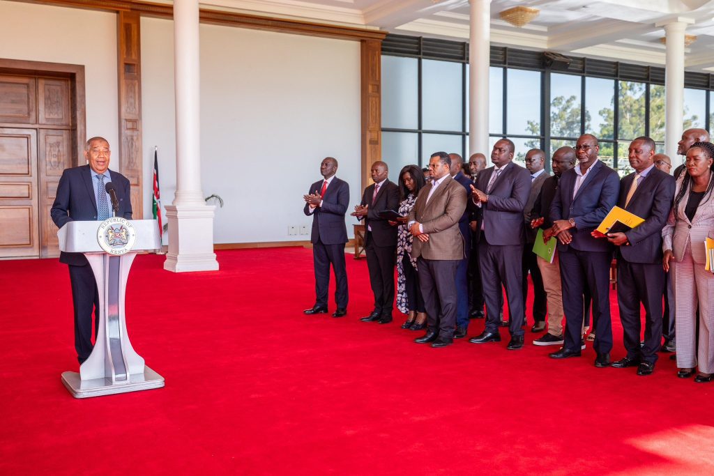 UDA second Deputy Party leader Issa Timamy addresses the press at the State House on January 17, 2025. PHOTO/@WilliamsRuto/X