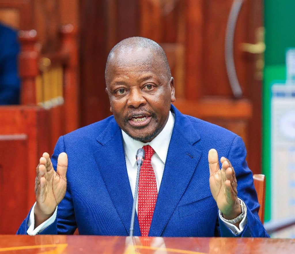 Agriculture Cabinet Secretary nominee Mutahi Kagwe on Tuesday, January 14, 2025 during the vetting session. PHOTO/https://www.facebook.com/ParliamentKE