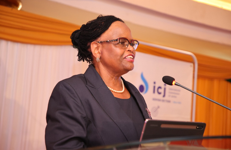 Chief Justice Martha Koome speaking during the launch of the Inaugural High Coutrt Summit on Tuesday December 10, 2024. PHOTO/@CJMarthaKoome/X