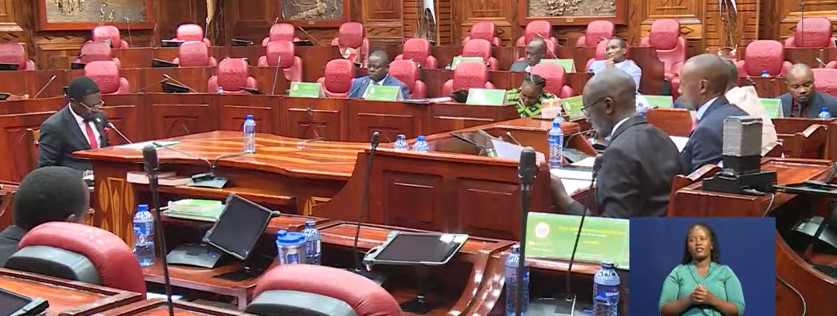 Former Sports CS Ababu Namwamba facing the vetting panel on Friday January 10, 2025. PHOTO/ Screengrab by K24 Digital/https://www.youtube.com/watch?v=VeSVXwfIlFo
