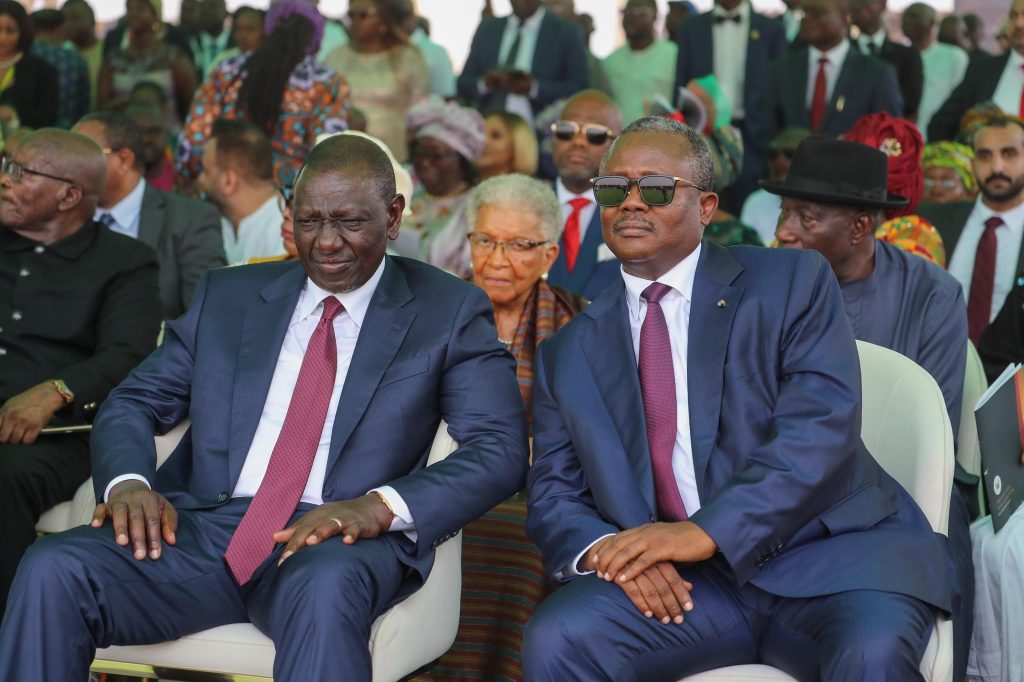 President William Ruto and Guinea-Bissau President Sissoco Embaló in Ghana. PHOTO/@USEmbalo/X
