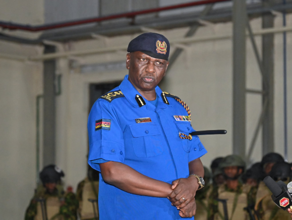 Inspector General of Police Douglas Kanja speaks to the press during a past function. PHOTO/@kipmurkomen/X