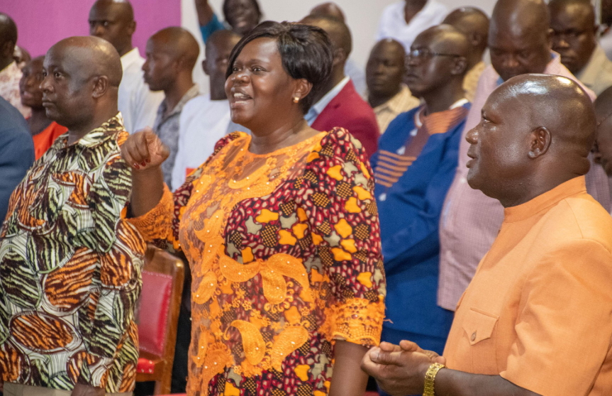 ODM leaders during the prayer session for Raila Odinga over his AUC bid. PHOTO/@TheODMparty/X
