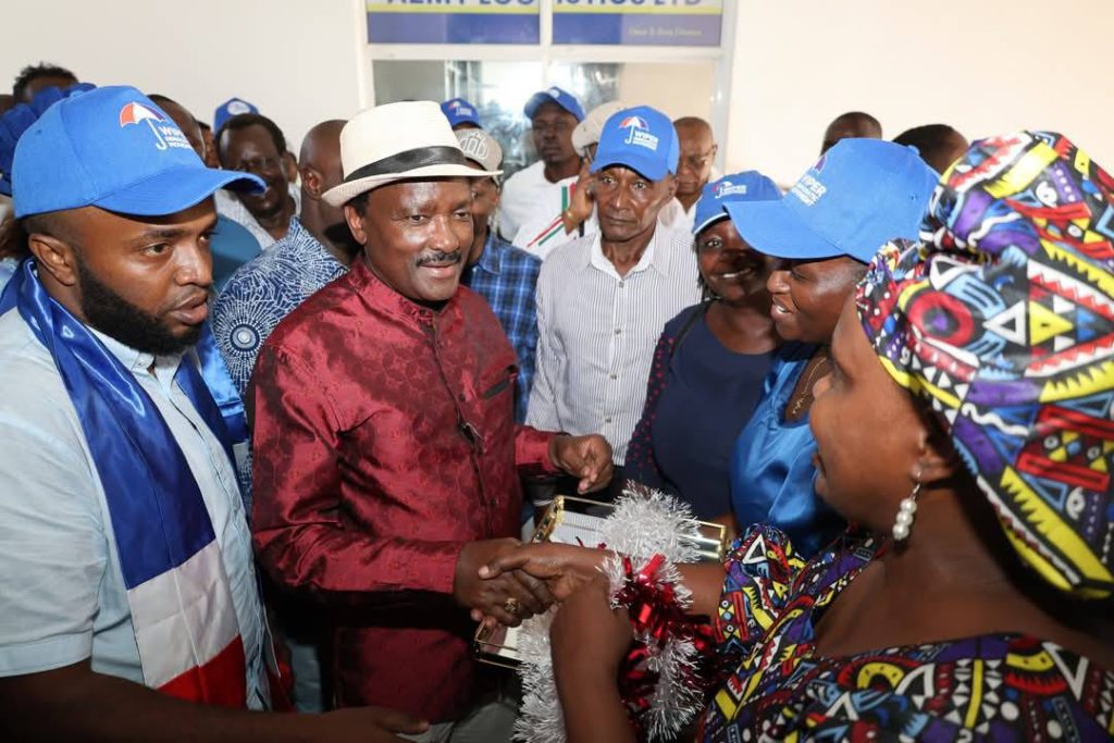 Kalonzo when he launched a new Wiper Party office in Kilifi. PHOTO/@Wiperparty/X.