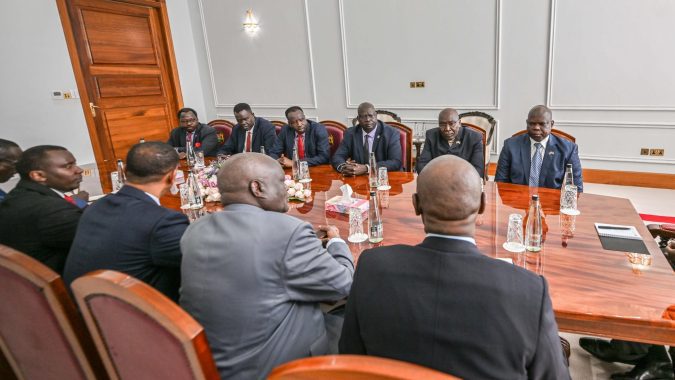 President William Ruto holds a meeting with opposition holdout groups from South Sudan on February 20, 2025. PHOTO/@WilliamsRuto/X