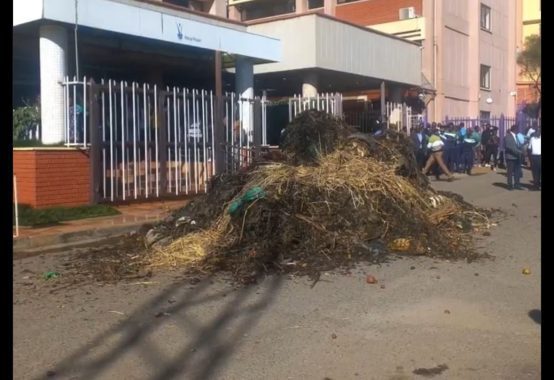 A pile of garbage dumped outside Stima Plaza on February 24, 2025. PHOTO/@C_NyaKundiH/X