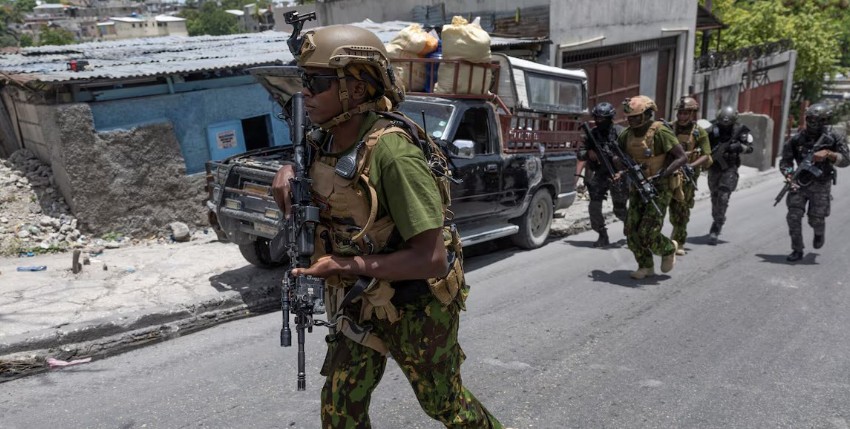 Kenyan Police Officers patrolling streets in Haiti. PHOTO/@Copskenya/X