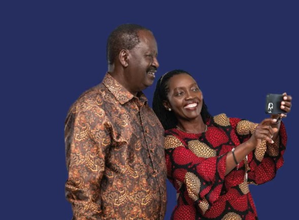 Raila Odinga with Martha Karua