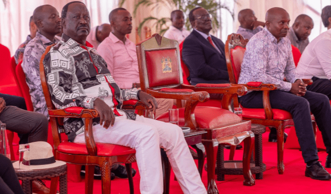 Protocol glitch? Raila speaks after Kindiki and hands over to Ruto to close event