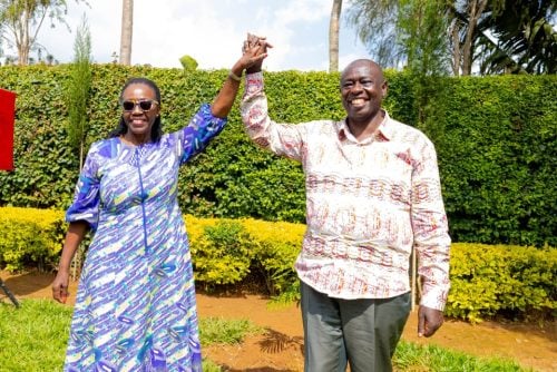 Martha Karua and Gachagua pose following their meeting on Saturday January 26, 2025. PHOTO/@rigathi/X