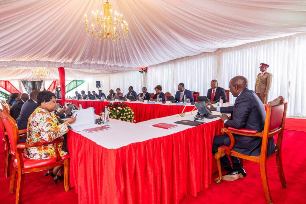 President William Ruto chairs a Cabinet meeting at the Kakamega State Lodge on January 21, 2025. PHOTO/www.president.go.ke