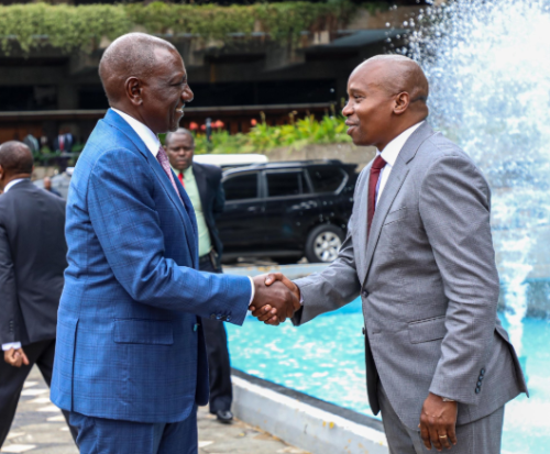 President William Ruto and DP Kithure Kindiki during a past high-level consultative forum. PHOTO/@KindikiKithure/X