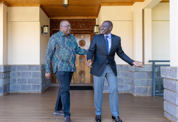 Former President Uhuru Kenyatta with President William Ruto. 